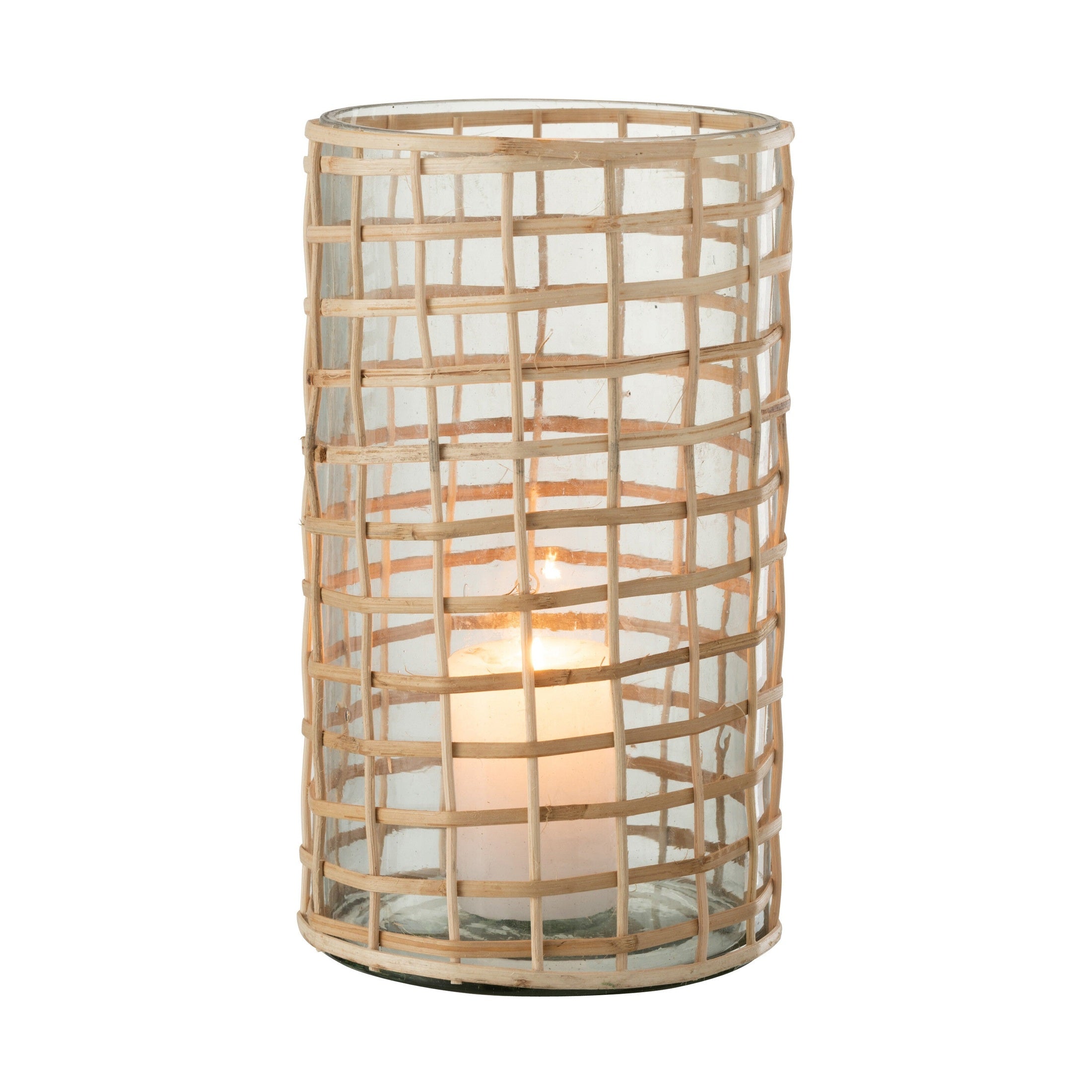 Glass & Rattan - Windlicht L