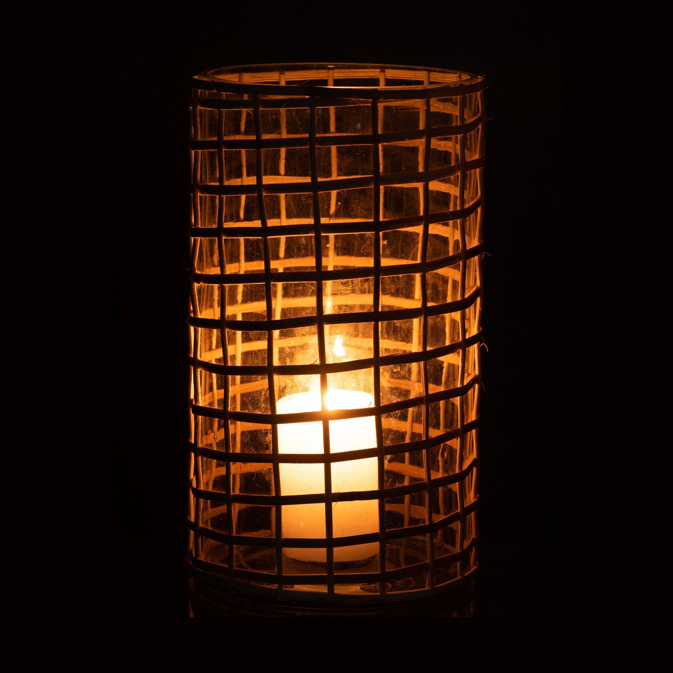 Glass & Rattan - Windlicht L