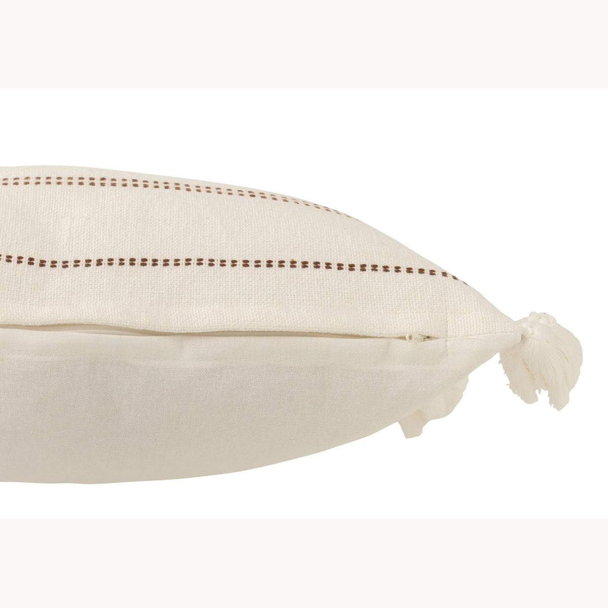 Nomad Tassel kussen - Wit/Bruin
