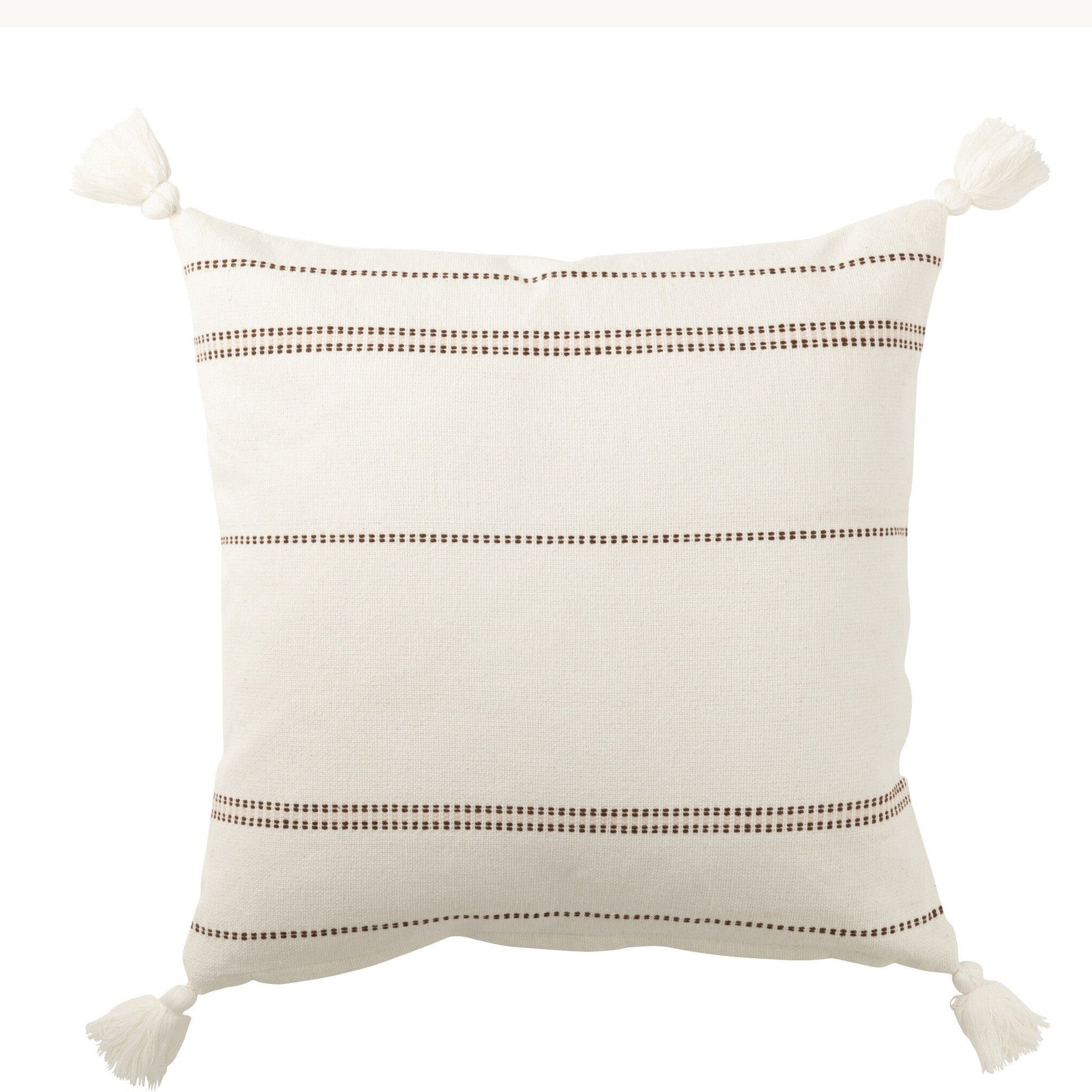 Nomad Tassel kussen - Wit/Bruin