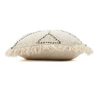 Tribal Raffia Kussen - Zwart