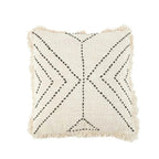 Tribal Raffia Kussen - Zwart